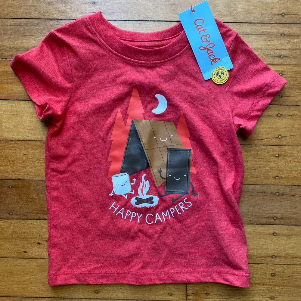 Cat & Jack NWT Happy Campers Tee Shirt 12 M